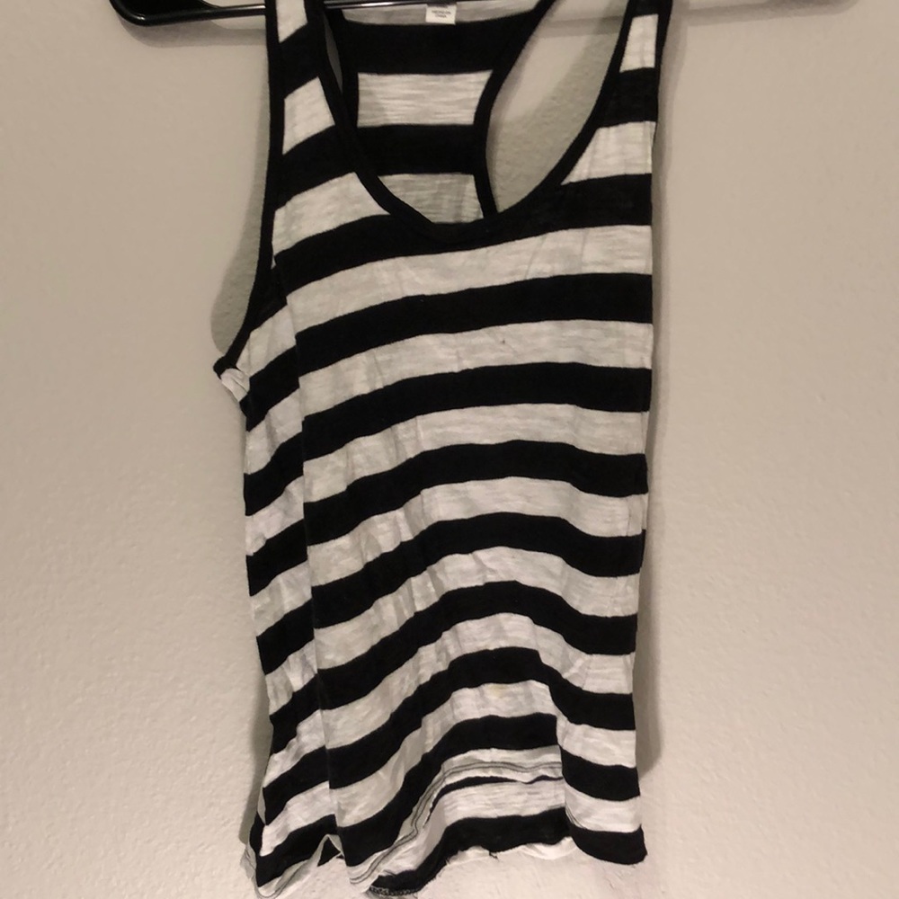 Black and a White Stripped Tank Top